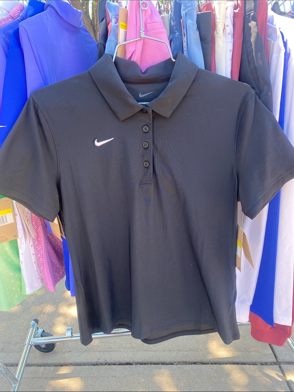 NWT Women’s Nike Black Dri-FIT Polo Shirt, small